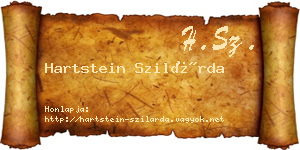 Hartstein Szilárda névjegykártya